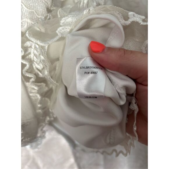 In the Moment White Embroidered Dress M LULU - Picture 7 of 8